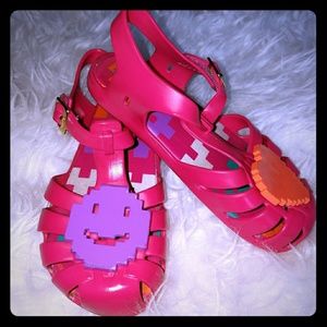Mini Melissa smiley face heart jelly sandals